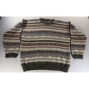 Colore Italia Mens Vtg Pastel Geometric Wool Blend Knit Sweater Made in Italy